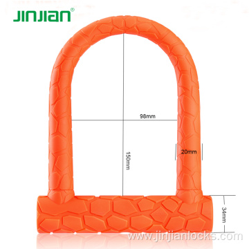 Heavy duty u shape rubber coat bicycle lock